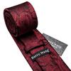 Cool Paisley Tie Hanky Cufflinks Gift Box for Men Red Black Silk Barry.Wang Set
