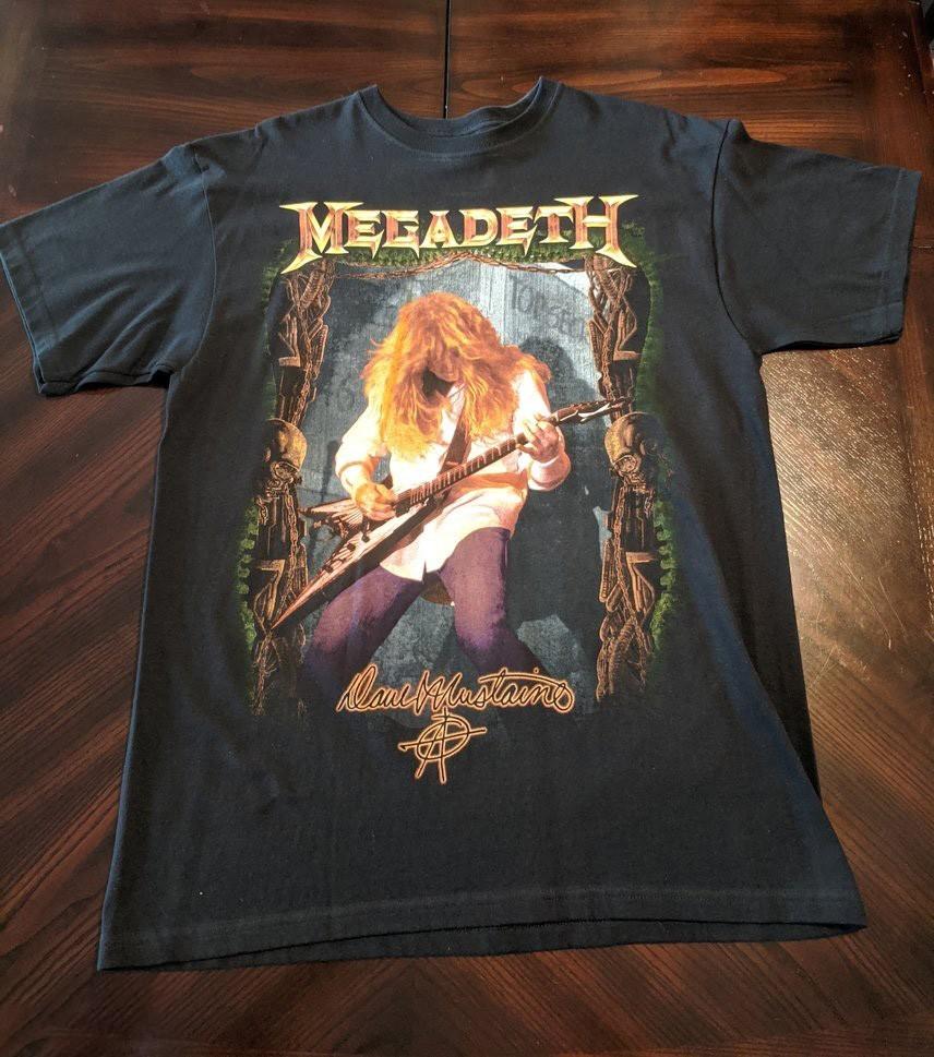 Дэйв Мастейн Винтажная футболка Megadeth с коротким рукавом Черная Унисекс S-234XL Унисекс Футболка