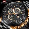 Fashion Quartz Watches Mens Watches Luxury Men Sports Gold Stainless Steel Quartz Wrist Watch Man Business Casual 3ATM Waterproof Watch