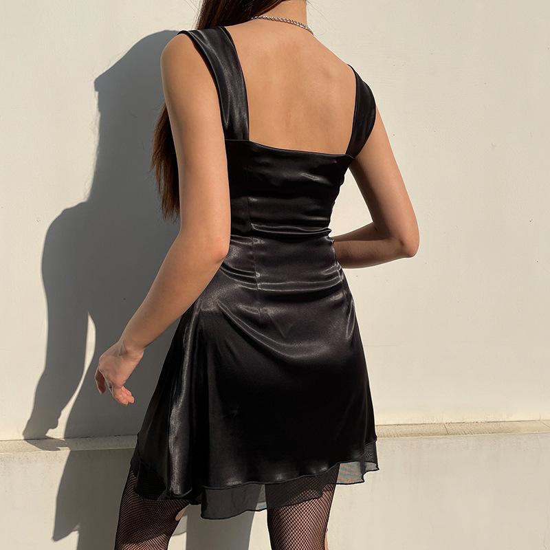 WTEMPO Бренд Pure Desire Style Mesh Splice Sling Dress Модные сексуальные платья спереди и сзади с заниженной талией Slim Spicy Girl