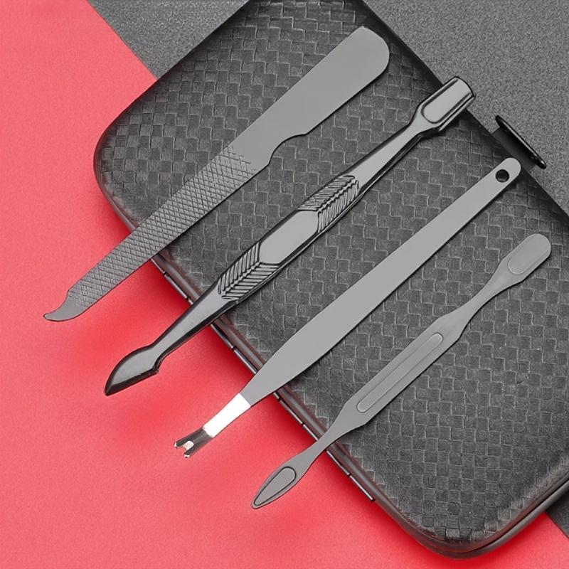 Набор из 10 кусачек для ногтей, полный набор, набор черных кусачек для ногтей, ультраострые прочные кусачки для ногтей, профессиональные кусачки для ногтей