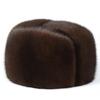 Winter Unisex Top Real Mink Fur Bomber Hat Male Genuine Marten Head Warm Black/Brown Caps Best Gift For Parent Gorras