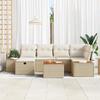 VidaXL 7-Piece Garden Sofa Set with Beige Cushions In Poly Rattan 3359638
