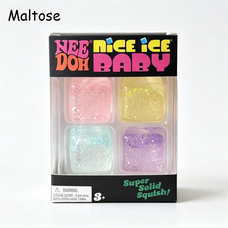 Maltose Needoh Nice Ice Squish Cube Squeeze Toy Soft Slow Rebound Squeeze Stress Relief Non-toxic Pocket Decompression Toy Gift