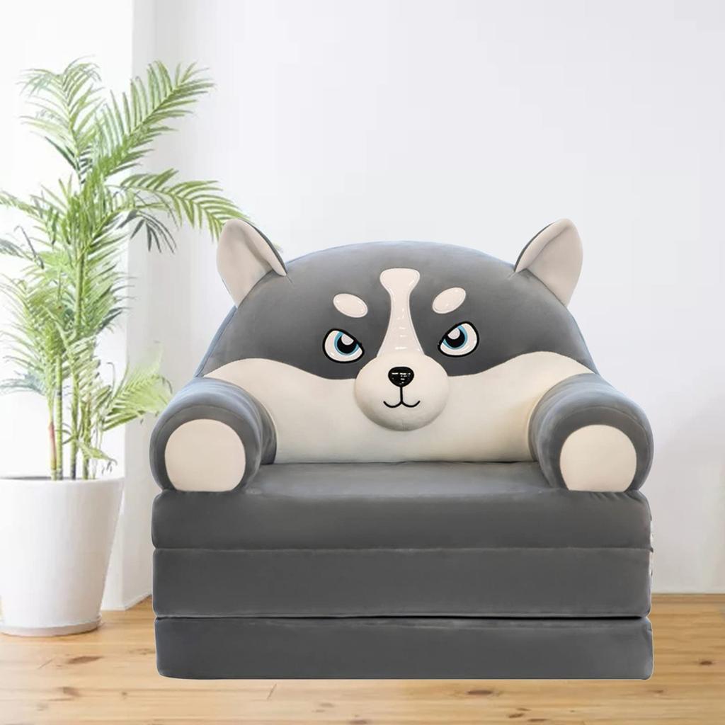 Plush Foldable Children's Sofa Backrest Chair 2 In 1 Foldable Children's Sofa Cute Cartoon Lazy Sofa Children Folding Sofa Bed