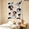 Mafalda Wall Tapestry Aesthetic Wall Hanging Printed Fabric Blanket Decorative Tapestries For Bedroom Living Room Home Decor