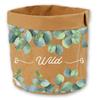 [R2246] - Бумажный горшок для растений «Wild» зелено-коричневого цвета - 17x16 см