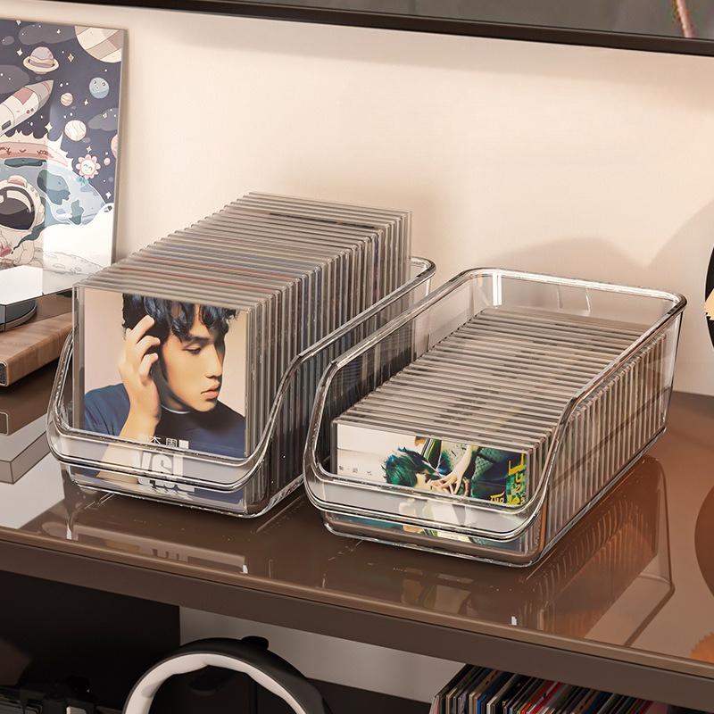 Desktop Album Storage Box Display Box Storage Box Disc Tape Organizer Bla Vinyl Record Storage Ra Plastic Material organizadores