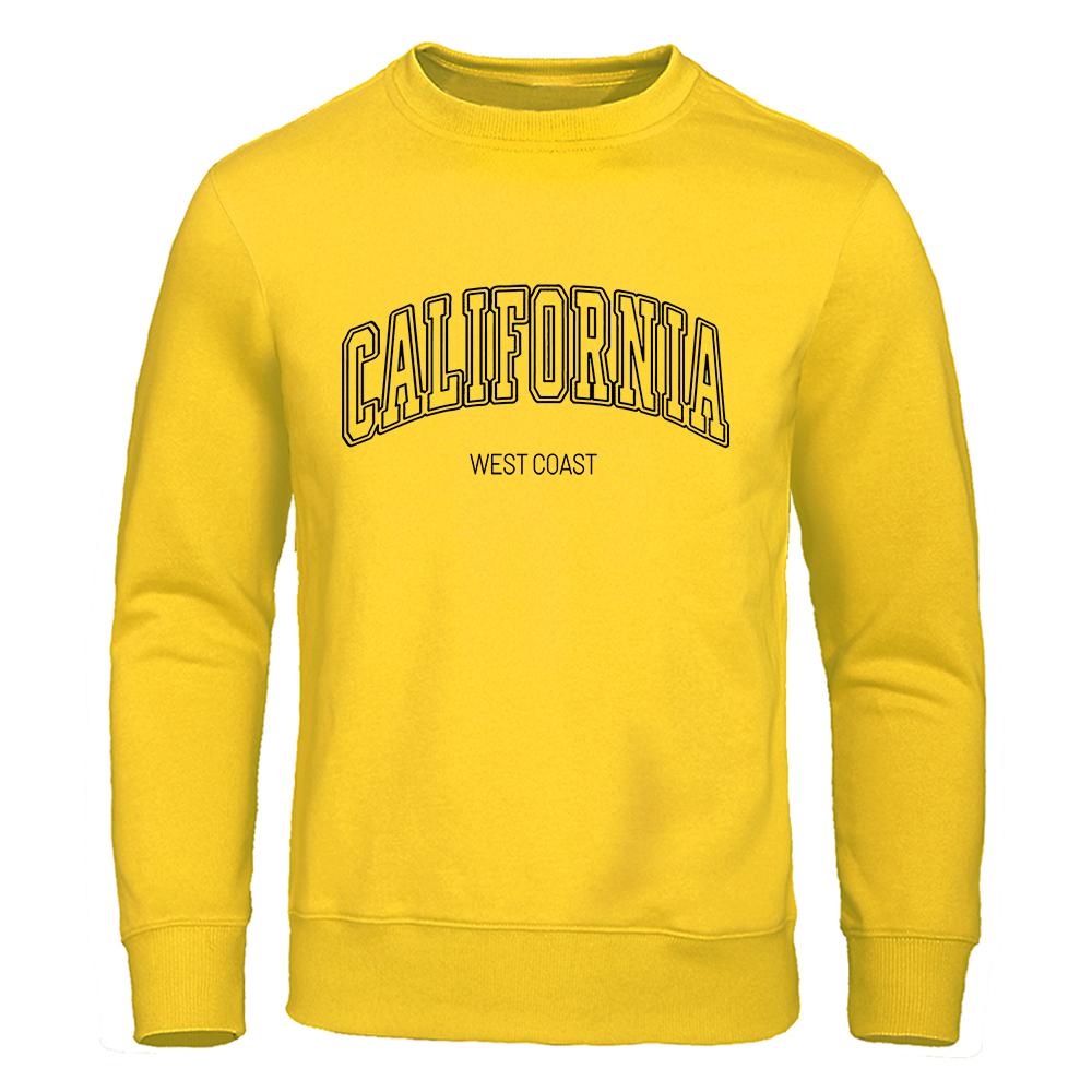 Мужская толстовка California West Coast Prints, осенняя флисовая теплая с капюшоном, повседневная осенняя женская спортивная одежда