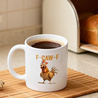 F-Caw-F Кружка Петух Керамическая Кружка для Кофе с Курицей Забавная Кружка с Курицей Подарок для Мужчин Женщин Фермерский Дом Домашняя Кухня Бар Декор