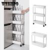 New 2/3/4 Layer Movable Storage Rack Kitchen Bathroom Slim Slide Organizers Shelf Tower Assemble Wheels Space Saving Organizer