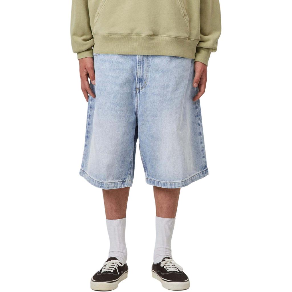 Carhartt WIP SS26 Брэндон Свободный крой Тяжелый деним Низкая посадка Повседневные джинсовые шорты Мужские шорты I037161-01-WU