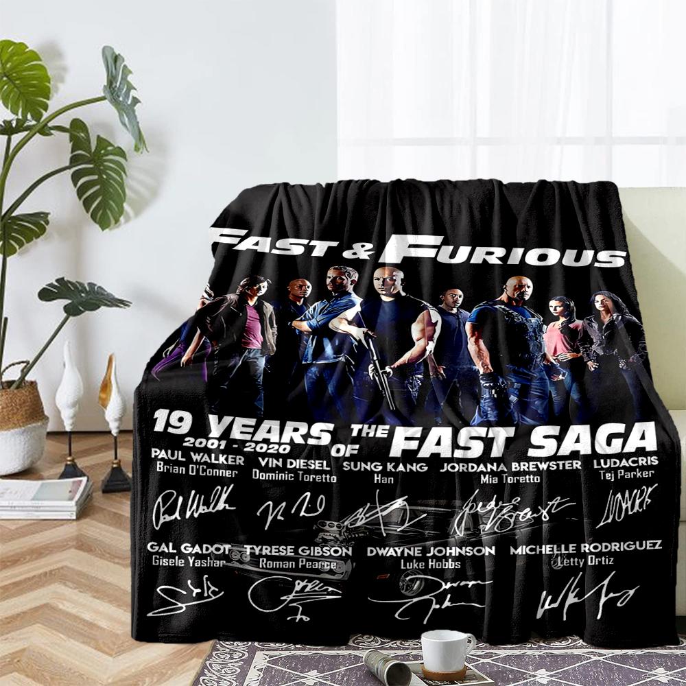 Fast & Furious Theme Printed Blanket - Perfect for Couch, Bed, Travel & Outdoor Use | Machine Washable, Cozy & Durable.
