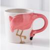 Hand Drawn 3d Ceramic Animal Water Cup Tiger Flamingo High-Value Creative Design Dining Table Items Ceramic Water Cup Gifts