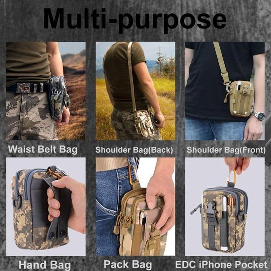 KETMART Мужская повседневная прочная поясная сумка Камуфляжная водонепроницаемая нейлоновая многофункциональная поясная сумка на молнии для улицы для телефона и монет.