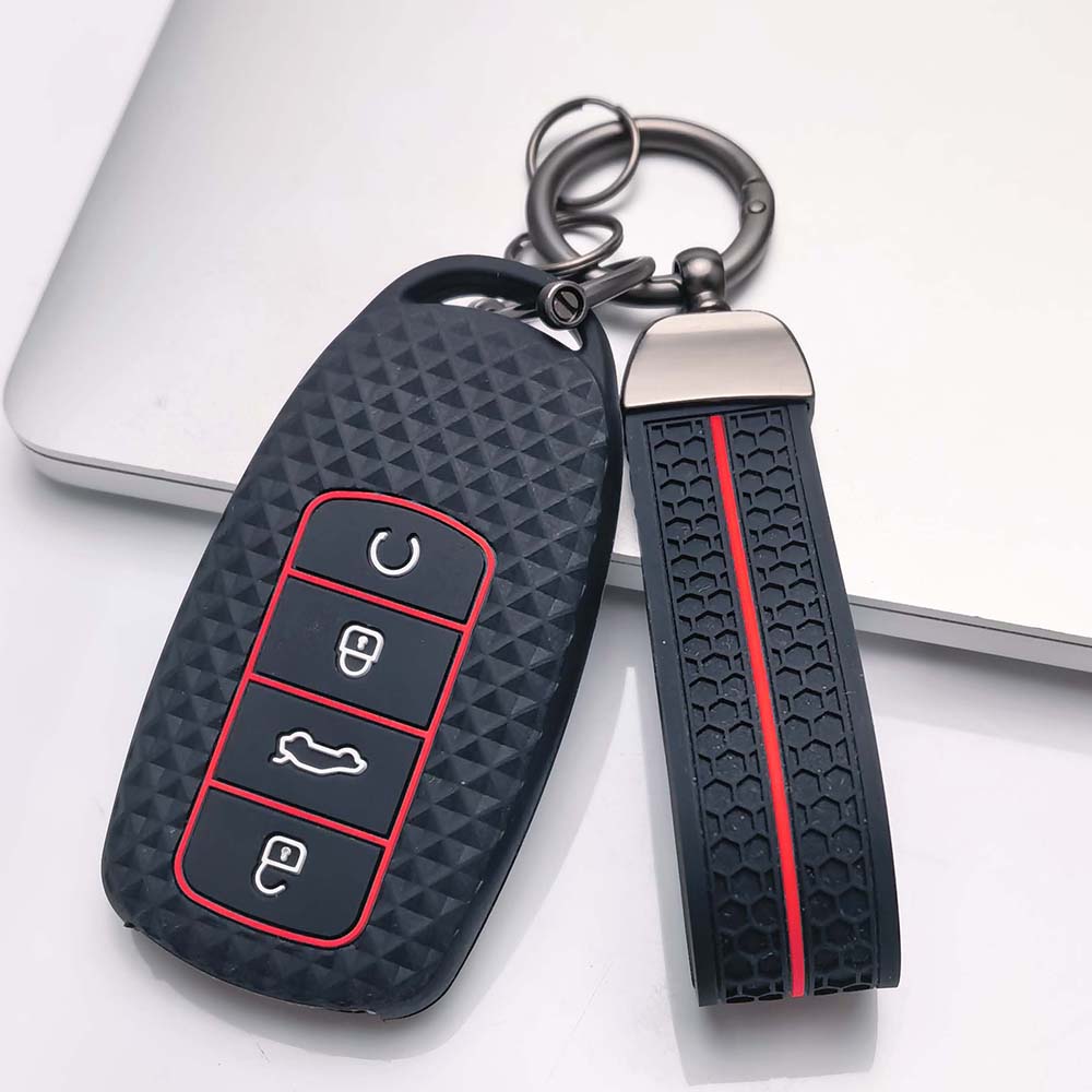Чехол для брелока Chery Tiggo с брелоком, защита от царапин, ударопрочная защита, мягкая текстура для удобного захвата, отзывчивые кнопки, пылезащитный чехол