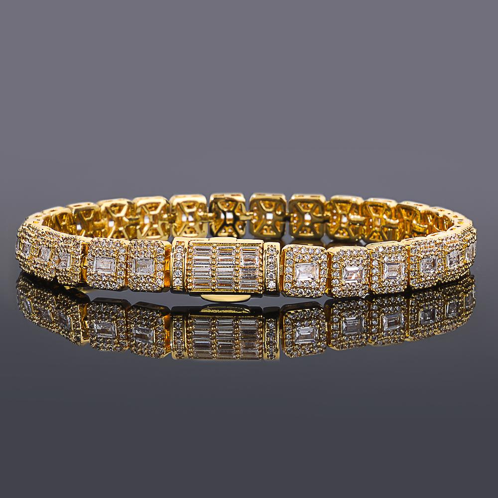 Hip Hop 7.5mm Tennis Chain Bracelet Iced Out Cubic Zirconia Bracelet Fine Jewelry for Men Women Gift
