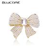 Fashion Bow Tie Shape Brooch Gifts Women Collar Sweater Hijab Pin Blouse Sports Fitness With Beads Brooches Badge