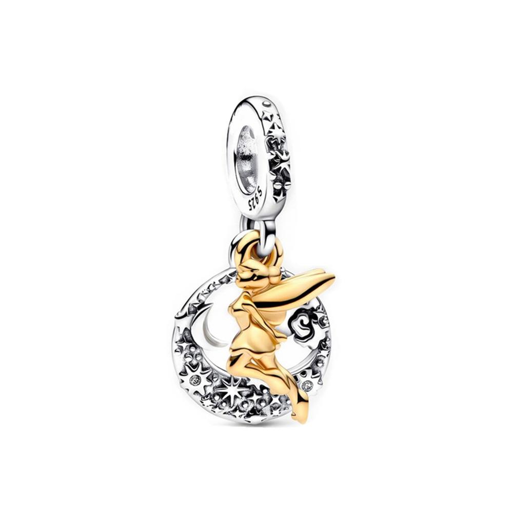 Flower Fairy Castle Bow Charm Silver 925 Fine Jewelry For Women Bracelet Beads New