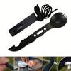 Outdoor Survival Tools Multifunctional Whistle Knife Camping 7-in-1 Knife Fork Spoon Wilderness Survival Camping Cutlery Knife