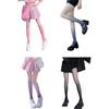 Women Pantyhose Gradient Contrast Color High Elasticity Skinny Thin Soft Candy Color Anti-slip Cosplay Performance Tights Long Socks