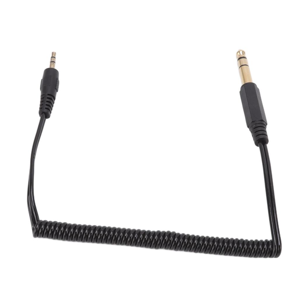 6,35 мм на 3,5 мм спиральный кабель позолоченный втягивающийся Plug and Play портативный звуковой адаптер кабель для