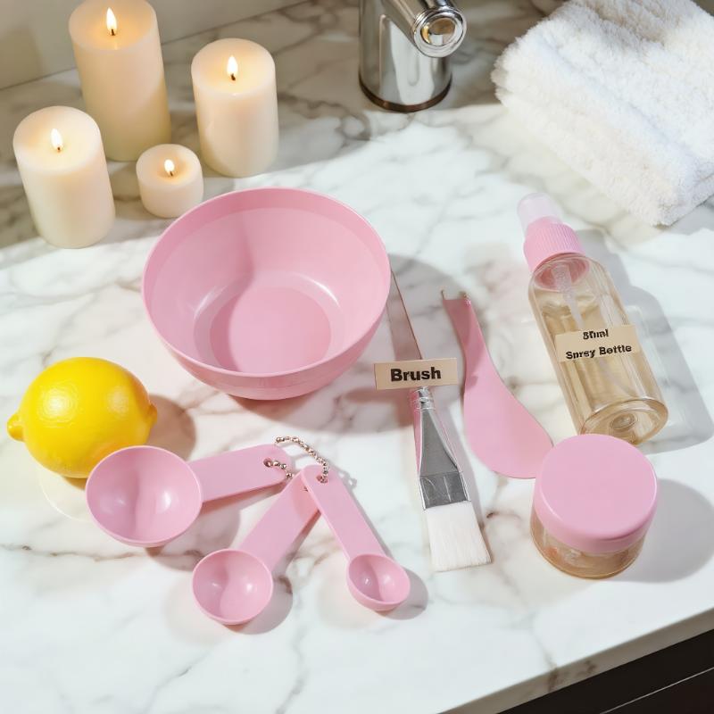8pcs/set Facial Brush, Mask Bowl, and Mixing Spoon Set – DIY Beauty Tools for Skincare and Makeup