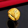 New Atmospheric High-end Real Sand Gold Ring Men's Opening Adjustable Domineering Gold-plated Ring