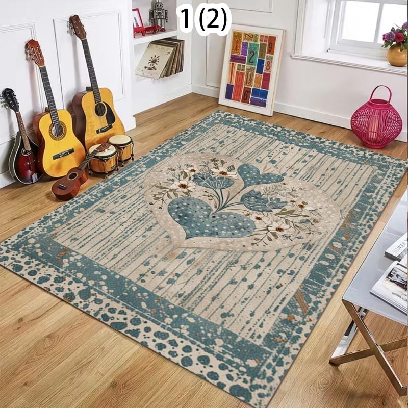 Rug Carpet Mat Non-Slip Burgundy Mandala Pattern Area Rug Living Room Bedroom Kitchen Nursery Playroom Traditional Home Decor