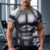 Gym Sports Men's Short Sleeve T-shirt Elastic Fitness Speed Drying Muscle Sleeve Insert Shoulder T-shirt