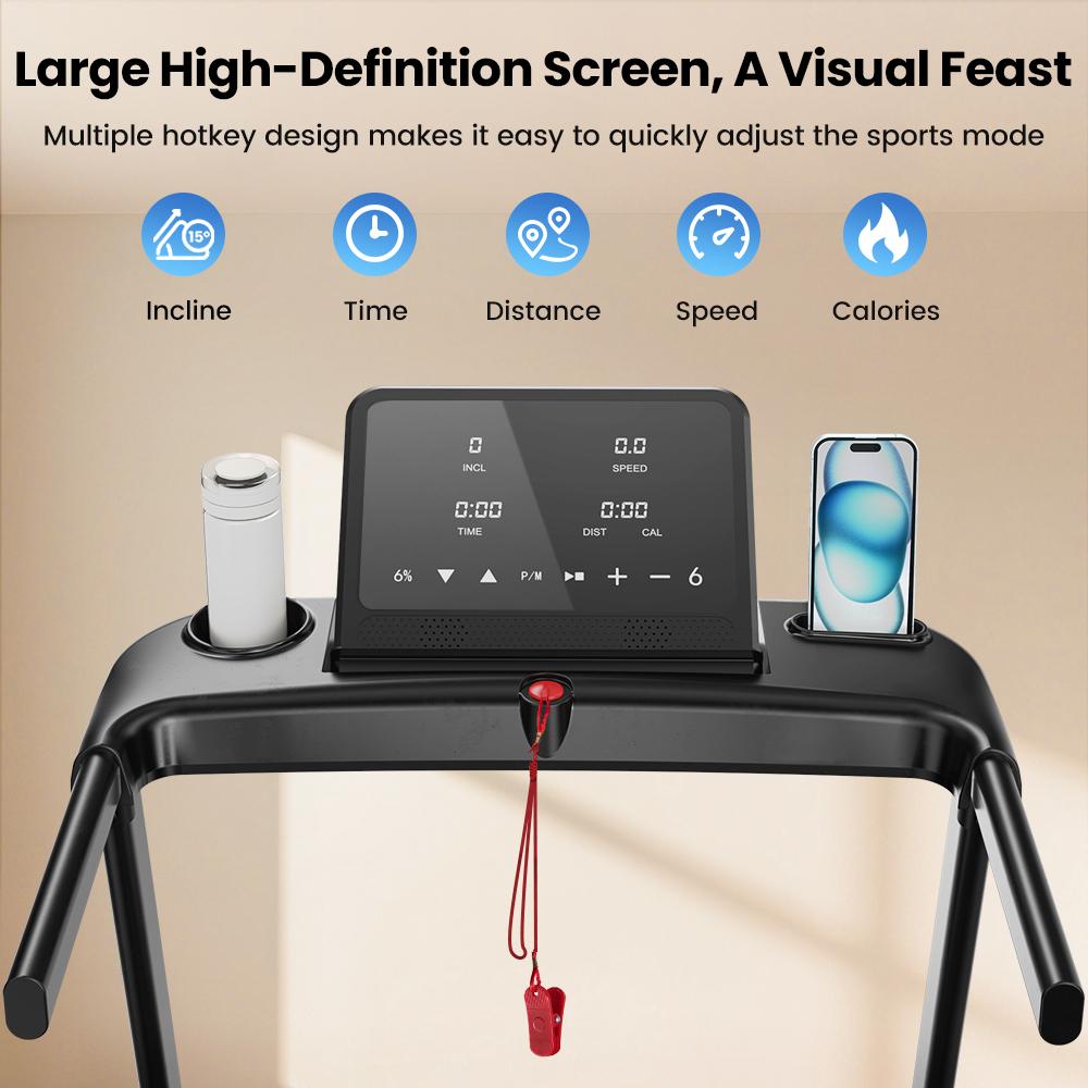 Беговая дорожка для ходьбы Formill FT61 Светодиодный дисплей Пульт дистанционного управления Компактная дорожка для ходьбы Использование дома/в офисе