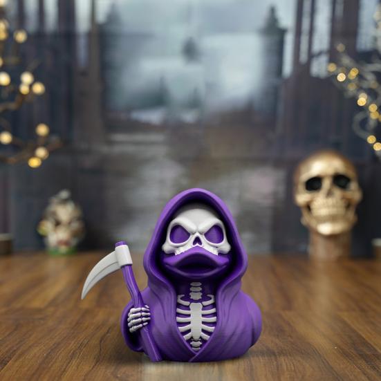 Scythe Фигурка Скелета Утки Смола Готическая Утка Орнамент Скелет Утки Коллекционная Статуэтка для Украшения на Хэллоуин Дом Офис Стол