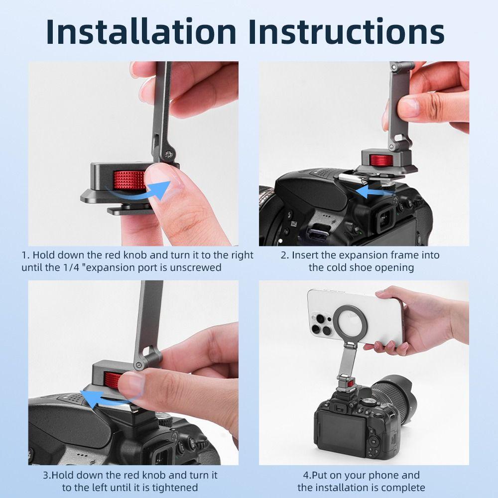 Adjustable Hot Shoe Magnetic Phone Holder for iPhone /Samsung /Xiaomi for MagSafe