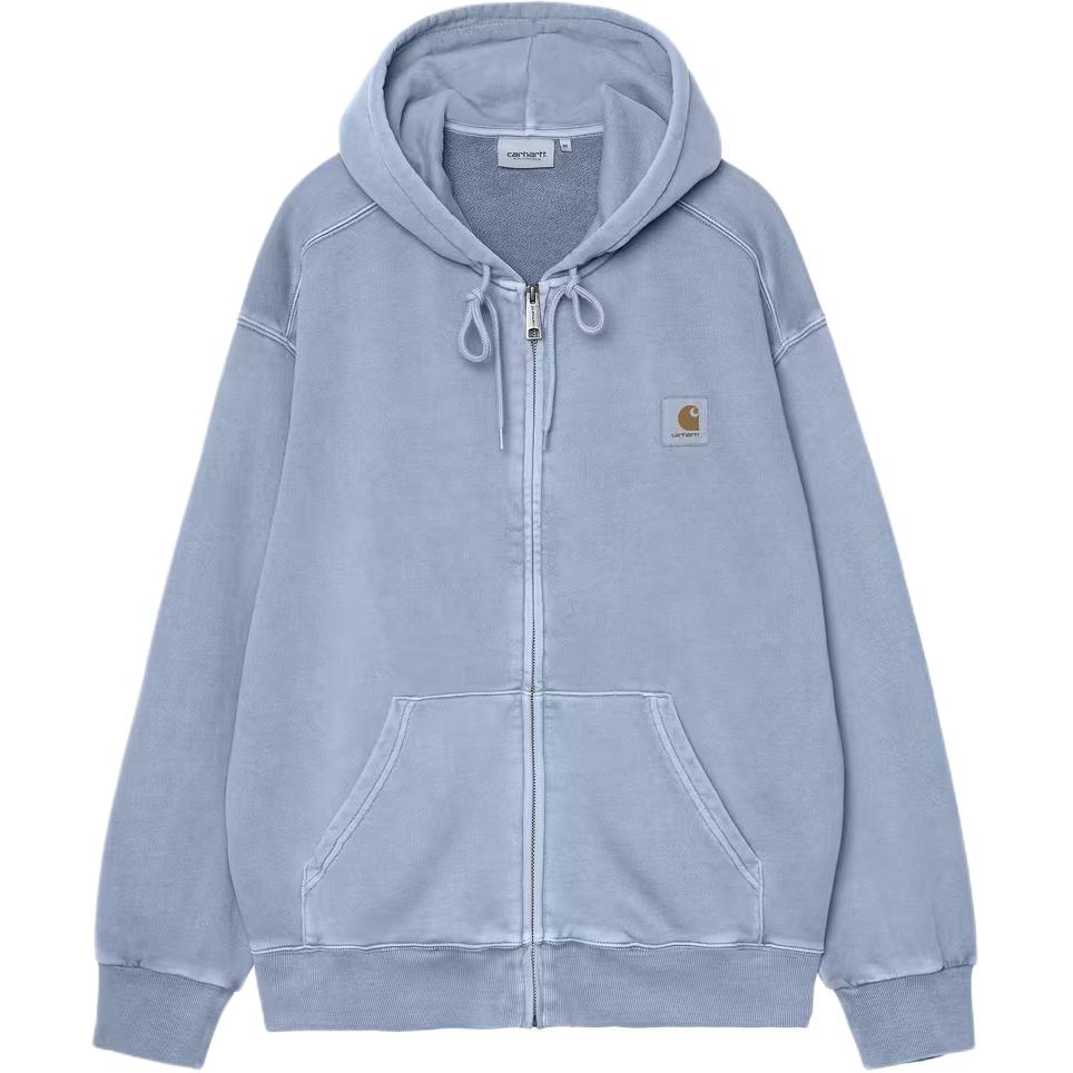 Carhartt WIP SS26 Худи Nelson Тяжелый Свободный крой Молния Карман-кенгуру Длинный рукав Мужские куртки I033064-3HX-GD