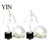 Underwater Halloween Accessories Dancing Skeleton Bubbler Aquarium Decoration, Movable Pneumatic Fish Tank Ornament Betta Ornaments with 1-Meter