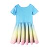 Летнее платье для девочек, платье для малышей, однотонное повседневное платье-футболка с коротким рукавом А-силуэта