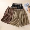 Summer Slimming Elastic Waistband Loose Wide Leg Casual Shorts Women's Gift Belt