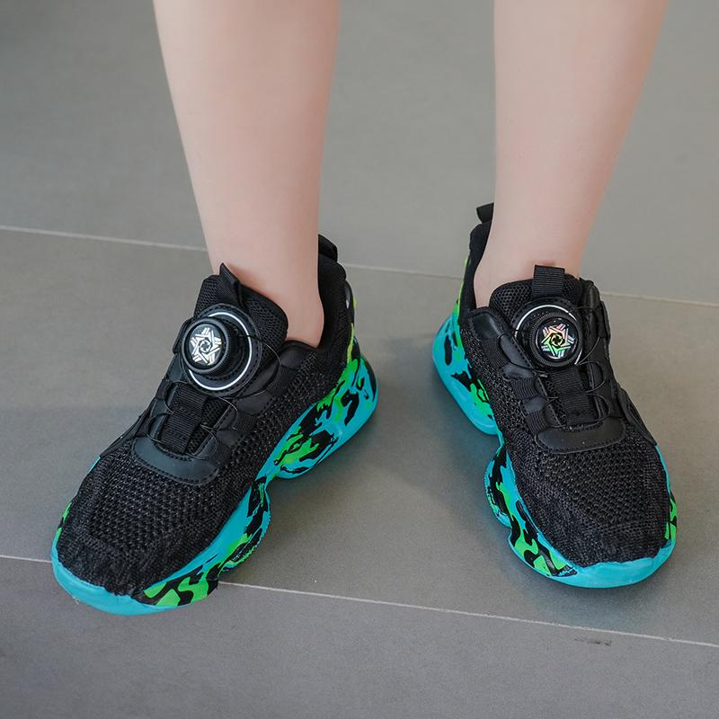 28-39 Children's Large Lightweight Breathable Fashionable Velcro Casual Running Sneakers for Kids