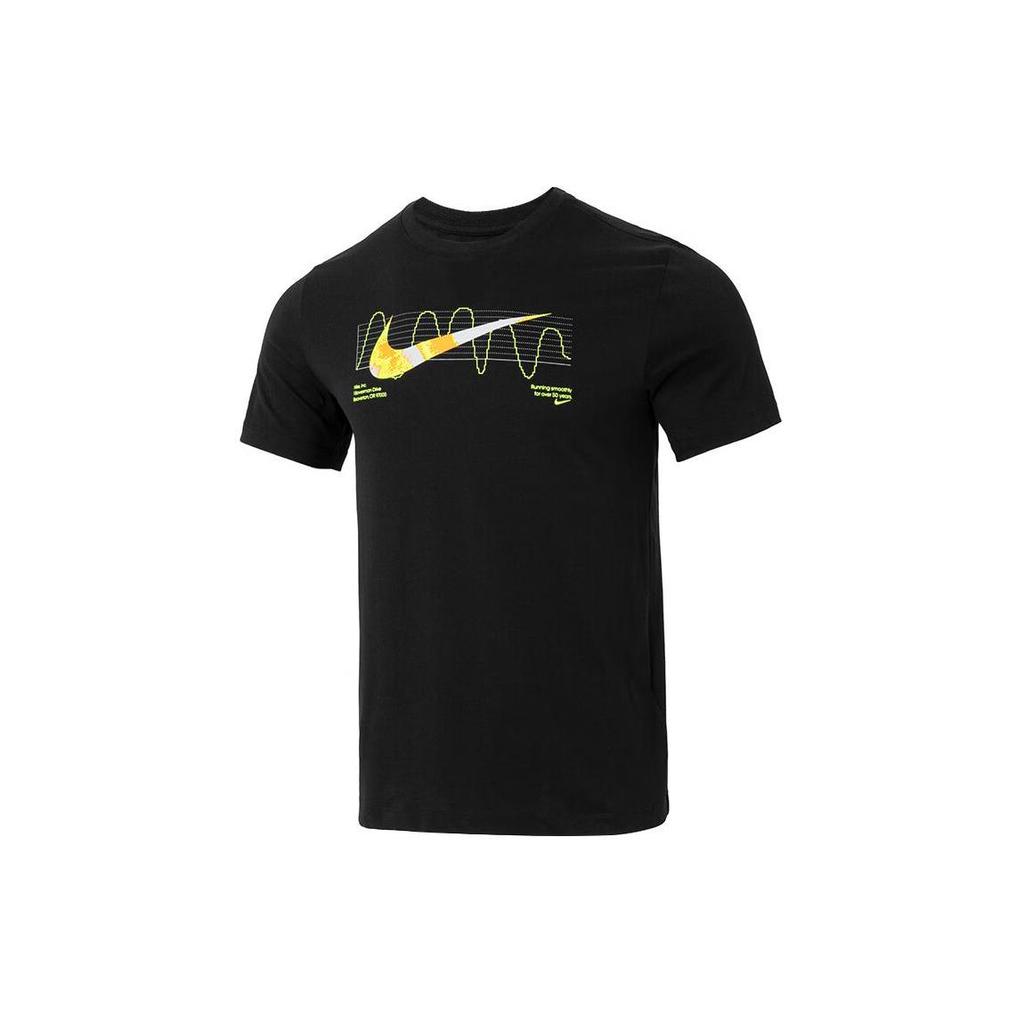 Nike T Shirts Men's Black Crew Neck Moderate Straight Fit FV8391-010