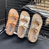 2024 Летние женские сандалии из пробки с двумя пряжками из коровьей замши, сандалии на плоской подошве для женщин, модные садовые туфли-мюли в стиле ретро