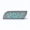 Living Room and Home Water Drop Mirror LED Digital Temperature and Humidity Electronic Clock Desktop Sleep Alarm Clock Bedside Clock Gift