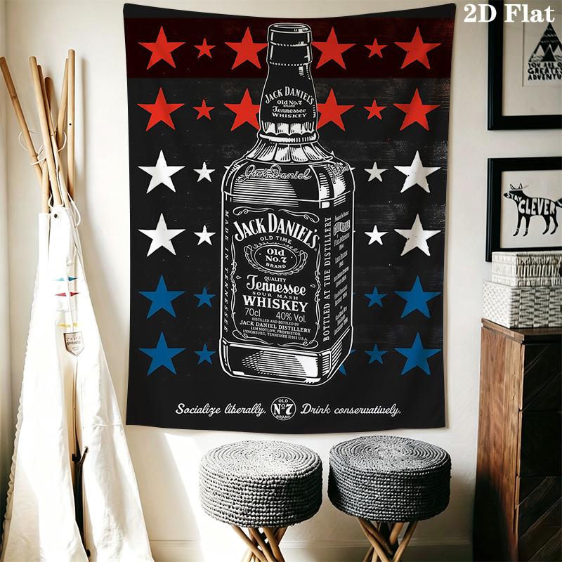 Jack Daniel'S Звезды Полосы Гобелен Настенный Фон Ткань Декор Стены Атмосферная Фон Ткань Мягкий