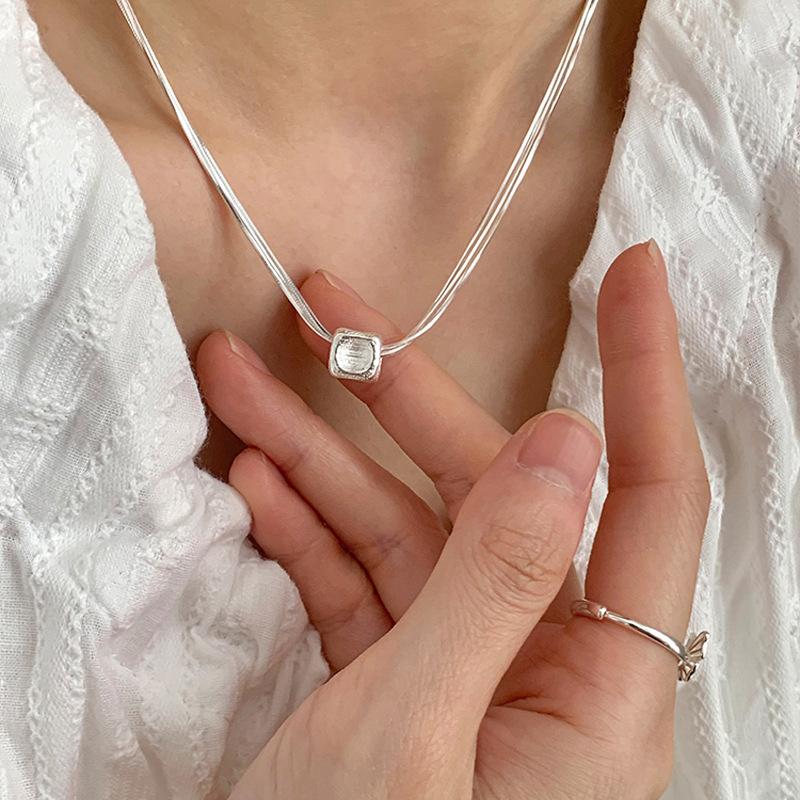 Модное ожерелье с кулоном из серебра 925 пробы с жемчугом и тонкой цепочкой для женщин и девушек