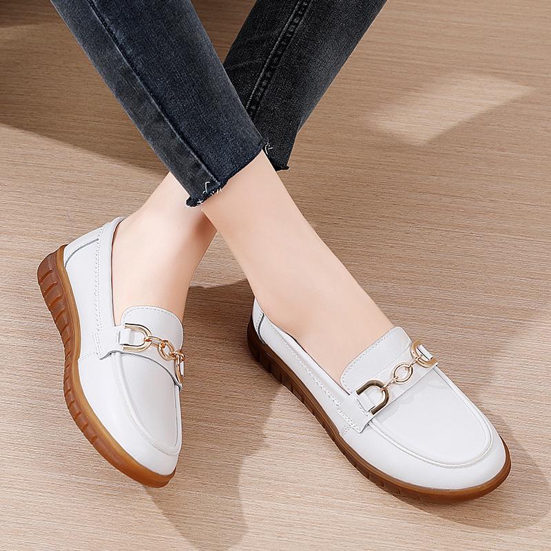 Женские белые туфли на плоской подошве, мокасины для вождения, повседневные черные туфли для ходьбы в стиле минимализма, туфли без застежек для мам, большой размер