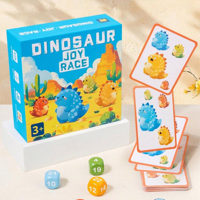 Dinosaur Card Game for Kids Fun Educational Battle Game for 2 Players, Family Board Game Dinosaur Fun Race