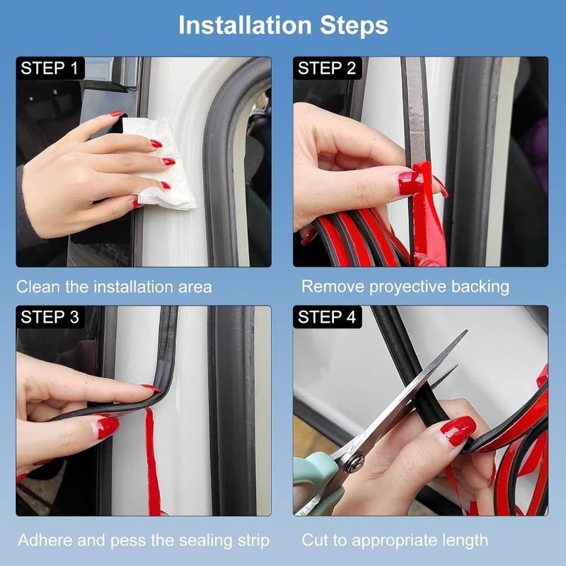 Car Weather Stripping for Tesla Model 3 Car Door Rubber Seal Strip Self Adhesive Auto Soundproofing Weatherstrip for Front Rear