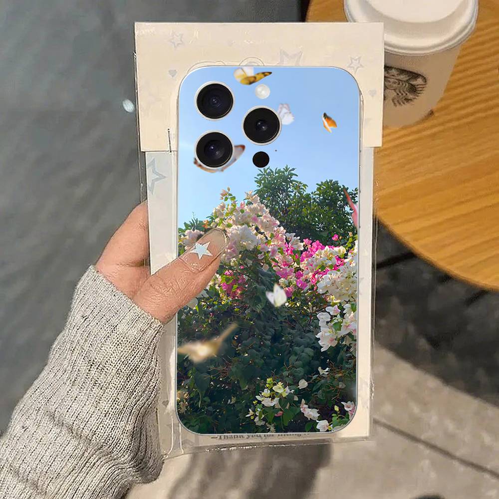 Чехол для телефона «Свежие маленькие цветы» для IPhone 17 16 15 14 Plus 13 12 11 Pro Max, задняя крышка телефона, прозрачный противоударный чехол