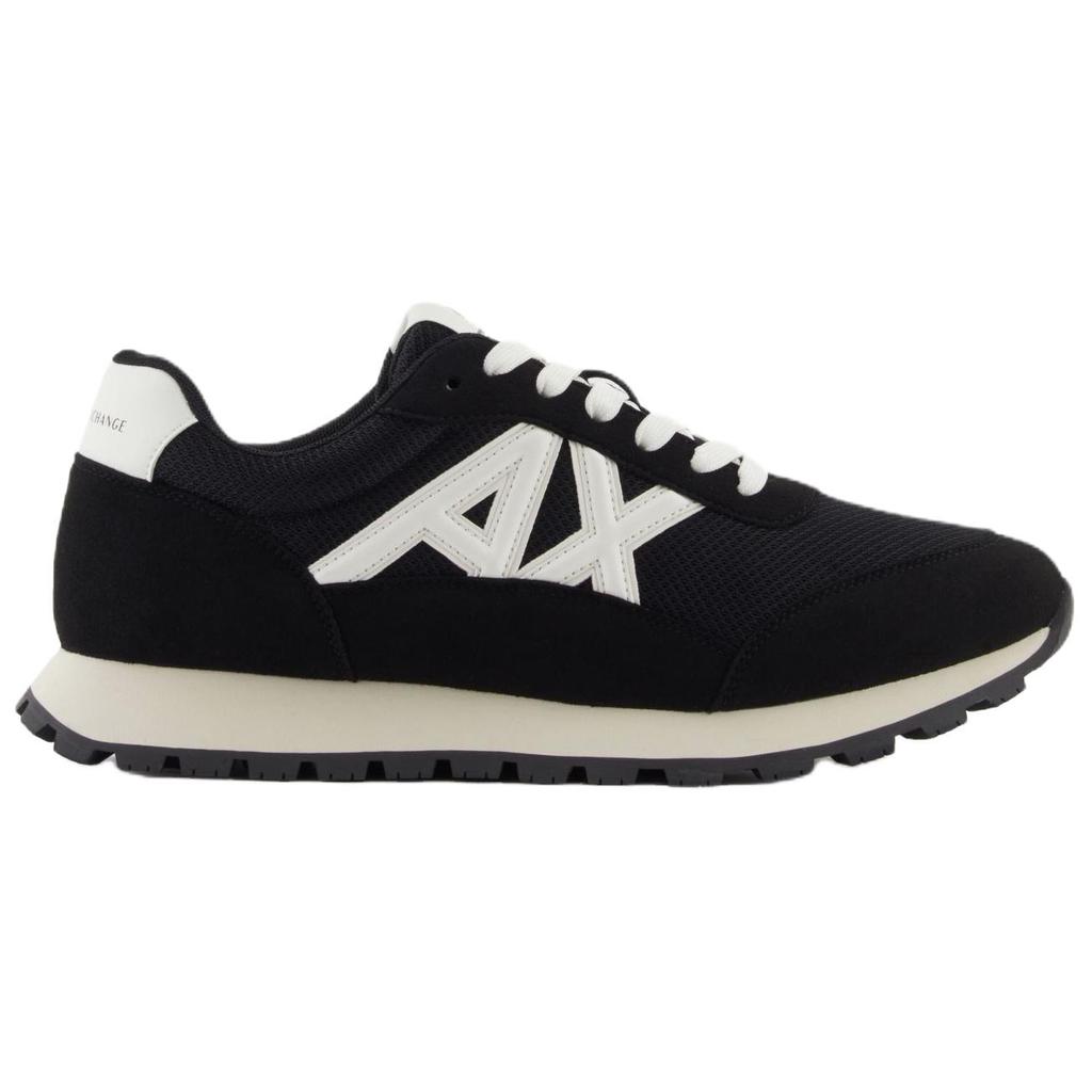 Armani Exchange Кроссовки на шнуровке, плоская подошва, круглый носок, комбинированные, легкие, для улицы, низкие, повседневные, высота подошвы 3,5 см, мужские, черные, XM001960AF19388MC024