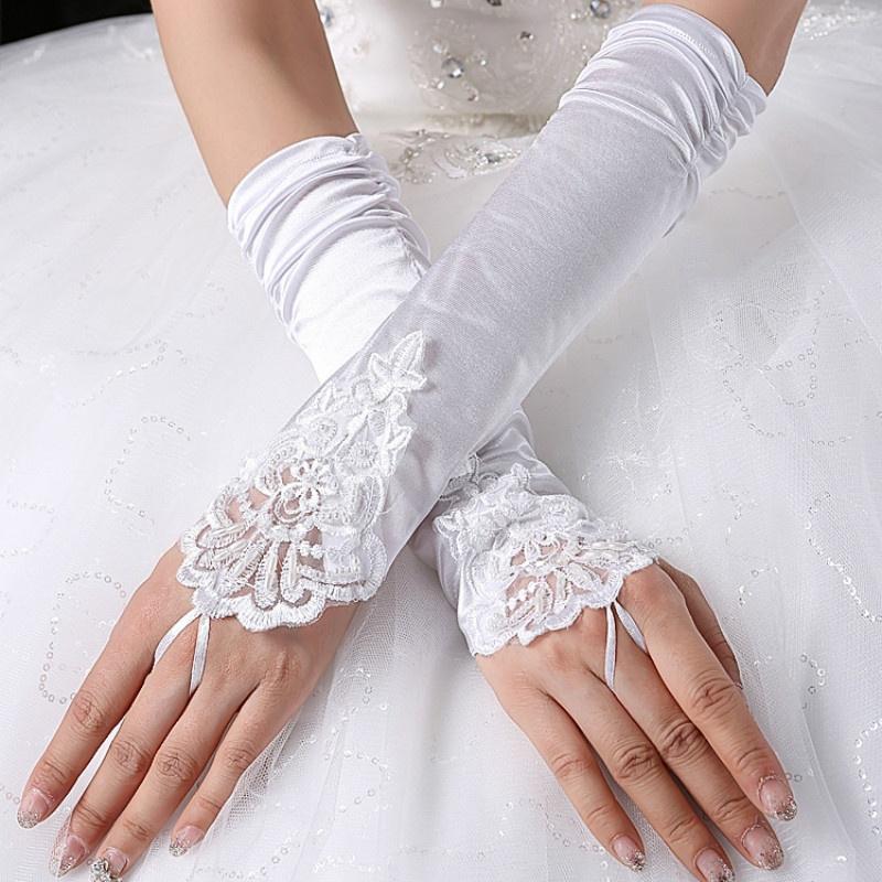 Элегантные длинные свадебные перчатки