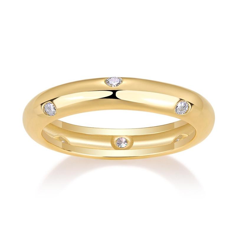 Nabest Gold Plated CopperEngagement Wedding Rings GRA Certificate VVS D Color Moissanite Women Lab Diamond Ring